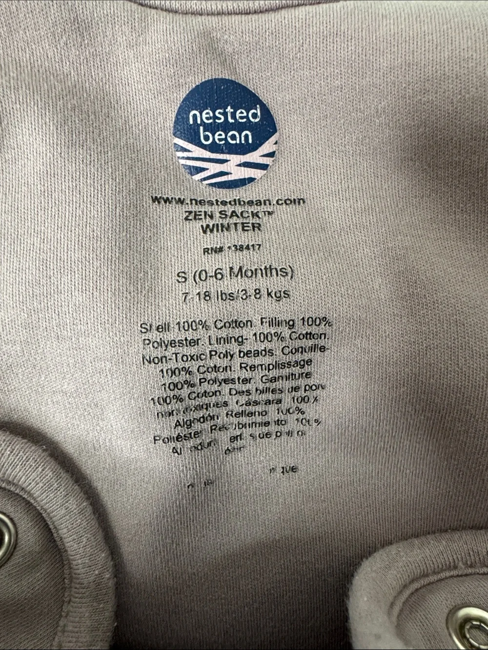 Nested Bean Winter Sleep Zen Sack Twilight Size Small 0-6 Months GUC